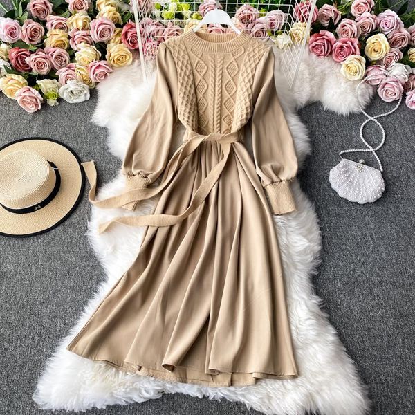 casual dresses 2021 autumn french style high waist temperament fashion knit stitching long sleeve pullover round neck dress large swing dre, Black;gray
casual dresses 2021 autumn french style high waist temperament fashion knit stitching long sleeve pullover round neck dress large swing dre, Black;gray