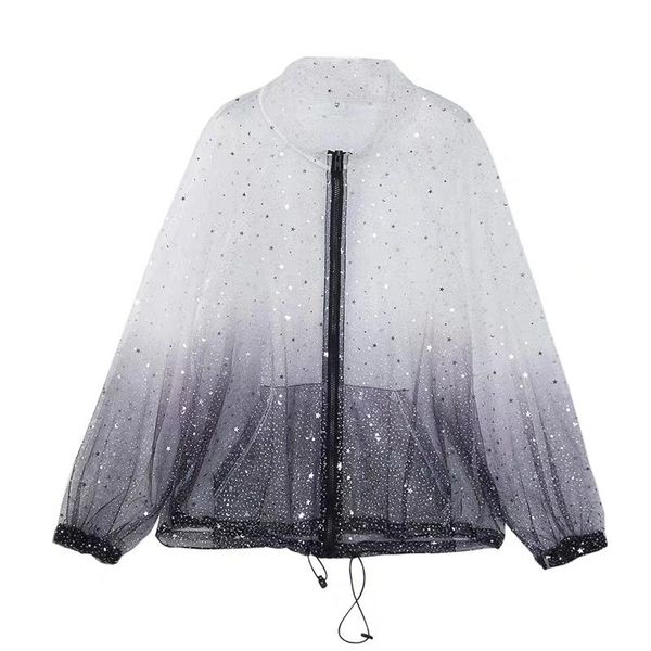 women's jackets harajuku sun protection coat gradient sequin female jacket women thin plus size feminine long sleeve transparent, Black;brown
women's jackets harajuku sun protection coat gradient sequin female jacket women thin plus size feminine long sleeve transparent, Black;brown