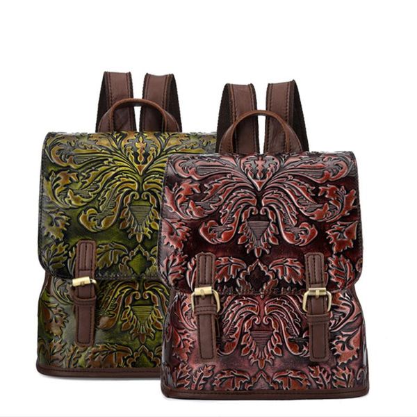 backpack vintage green/red 2 colors women genuine leather floral embosing shopping purse luxrury fashion ladies small backpacks
backpack vintage green/red 2 colors women genuine leather floral embosing shopping purse luxrury fashion ladies small backpacks