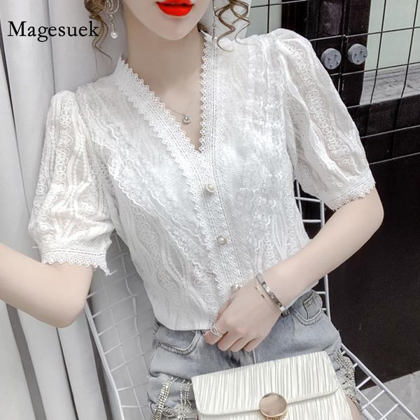 women's blouses & shirts summer short sleeve elegant women 2021 v neck lace crochet ruffle patchwork blouse solid slim 14190, White
women's blouses & shirts summer short sleeve elegant women 2021 v neck lace crochet ruffle patchwork blouse solid slim 14190, White