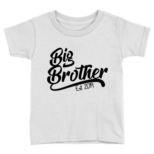 big brother est 2019 kids t-shirt new brother announcement celebration gift, White;black
big brother est 2019 kids t-shirt new brother announcement celebration gift, White;black