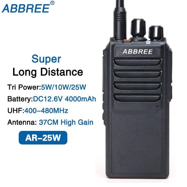 walkie talkie abbree ar-25w 4000mah battery uhf 400-480mhz output power 25w 10w 5w 10km range with 37cm high gain antenna radio
walkie talkie abbree ar-25w 4000mah battery uhf 400-480mhz output power 25w 10w 5w 10km range with 37cm high gain antenna radio