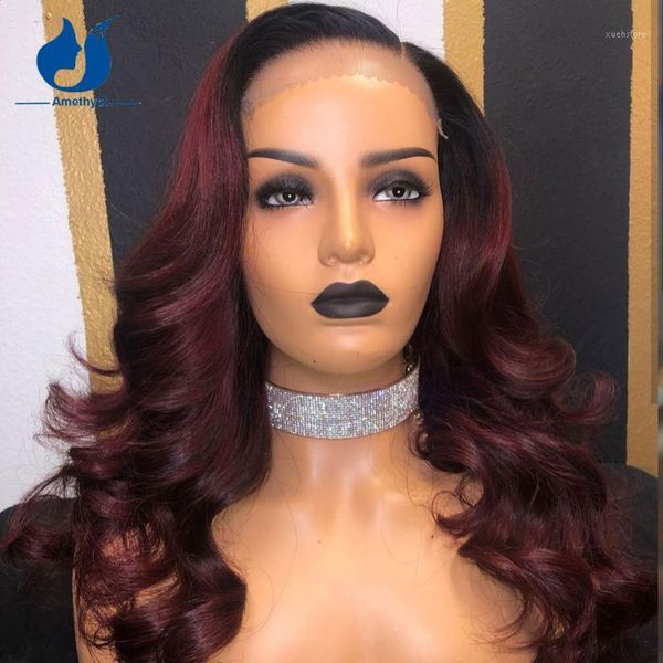 amethyst glueless ombre burgundy lace front wigs 5x5 pu silk soft wavy two town 99j human hair, Black;brown
amethyst glueless ombre burgundy lace front wigs 5x5 pu silk soft wavy two town 99j human hair, Black;brown