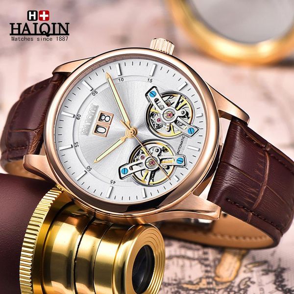 wristwatches haiqin mechanical automatic watches mens business watch men double tourbillon clocks montre homme, Slivery;brown
wristwatches haiqin mechanical automatic watches mens business watch men double tourbillon clocks montre homme, Slivery;brown