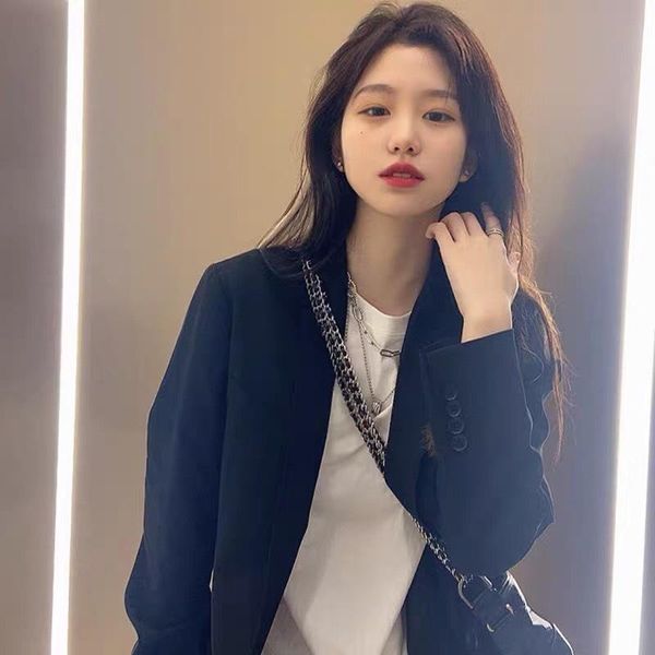 women's suits & blazers black small suit jacket women 2021 early autumn korean loose casual, White;black
women's suits & blazers black small suit jacket women 2021 early autumn korean loose casual, White;black