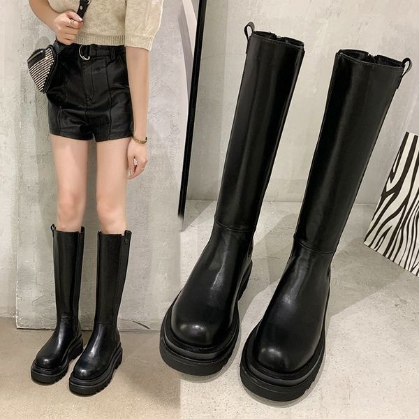 chunky platform pu leather knee high boots women shoes woman retro punk height increasing long boots lace up booties mujer 2021, Black
chunky platform pu leather knee high boots women shoes woman retro punk height increasing long boots lace up booties mujer 2021, Black