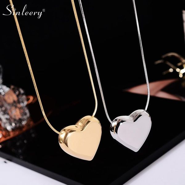 pendant necklaces sinleery solid big glossy heart necklace for women stainless steel metal choker gift 2021 xl323 ssk, Silver
pendant necklaces sinleery solid big glossy heart necklace for women stainless steel metal choker gift 2021 xl323 ssk, Silver