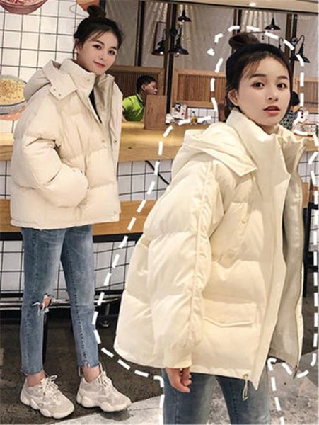 women's down & parkas white solid color winter jacket women 2021 korean fashion loose bread jackets hooded cotton coat female y431, Black
women's down & parkas white solid color winter jacket women 2021 korean fashion loose bread jackets hooded cotton coat female y431, Black