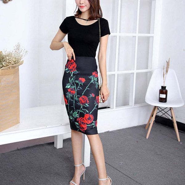 skirts summer style pencil skirt women high waist knee-length vintage elegant bodycon floral print midi plus size, Black
skirts summer style pencil skirt women high waist knee-length vintage elegant bodycon floral print midi plus size, Black