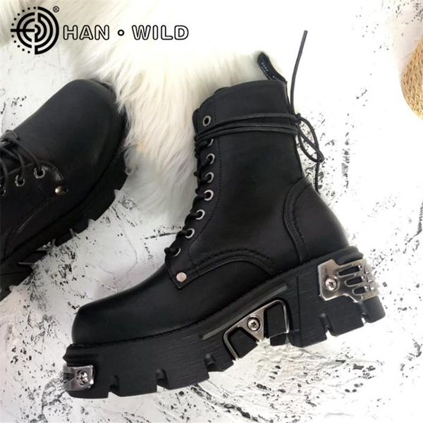 boots split leather female punk style ankle women gothic metal decor ladies chunky shoes platform motorcycle, Black
boots split leather female punk style ankle women gothic metal decor ladies chunky shoes platform motorcycle, Black