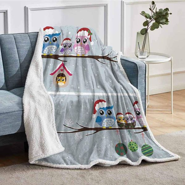 Plush Throw Blankets Owl Family with Santa Hats on Tree Branch with Babies in Nest Birds Snowy Winter Print Weighted Blanket for
Plush Throw Blankets Owl Family with Santa Hats on Tree Branch with Babies in Nest Birds Snowy Winter Print Weighted Blanket for