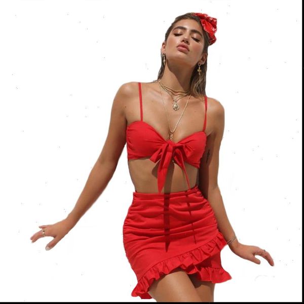 summer red sets women tracksuits sleeveless bowkont sling camis crop ruched mini skirts 2pcs clubwear outfits, Gray 
summer red sets women tracksuits sleeveless bowkont sling camis crop ruched mini skirts 2pcs clubwear outfits, Gray