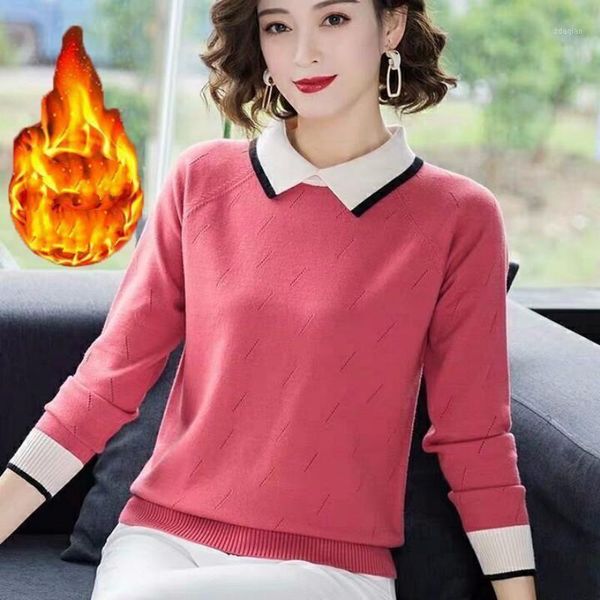 autumn winter women sweater turndown collar color matching pullover knitted korean fashion y196 women's sweaters, White;black
autumn winter women sweater turndown collar color matching pullover knitted korean fashion y196 women's sweaters, White;black