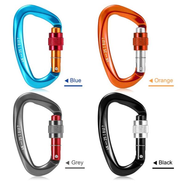screw locking gate carabiner heavy duty d-shape buckle pack d-ring climbing rappelling hammock clip cords, slings and webbing
screw locking gate carabiner heavy duty d-shape buckle pack d-ring climbing rappelling hammock clip cords, slings and webbing