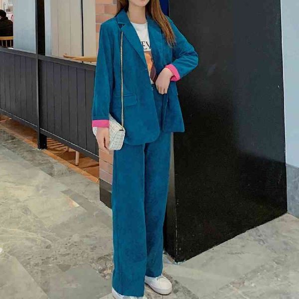 spring fashion blue blazer and pants 2 piece set women office business wear corduroy suits with pockets plus size for lady 210527, White
spring fashion blue blazer and pants 2 piece set women office business wear corduroy suits with pockets plus size for lady 210527, White