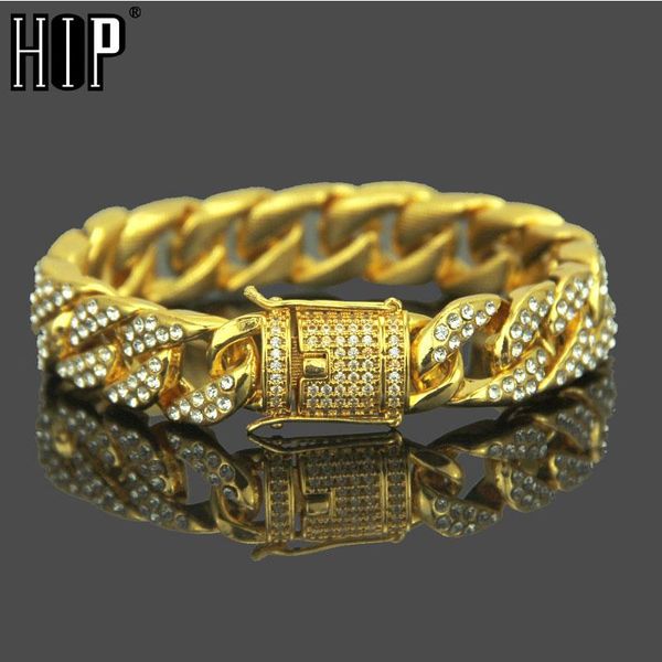 link, chain hip hop bling iced out clasps full 3a crystal pave men's bracelet gold silver color miami cuban link bracelets men jewelry, Black
link, chain hip hop bling iced out clasps full 3a crystal pave men's bracelet gold silver color miami cuban link bracelets men jewelry, Black