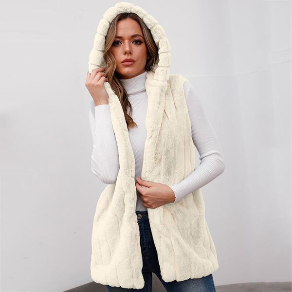 women's fur & faux winter sleeveless vest coat with hood gilet fake womens jacket solid color pocket loose warm overcoat, Black
women's fur & faux winter sleeveless vest coat with hood gilet fake womens jacket solid color pocket loose warm overcoat, Black