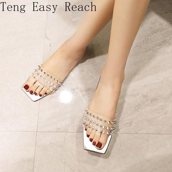 new 2021 ladies summer outside modern slippers for women flat plastic square peep toe transparent rivet fashion slippers 43, Black
new 2021 ladies summer outside modern slippers for women flat plastic square peep toe transparent rivet fashion slippers 43, Black