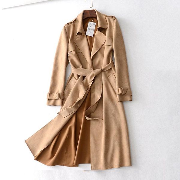 women's trench coats autumn winter suede long camel sashes windbreaker coat pink armygreen gray outerwear, Tan;black
women's trench coats autumn winter suede long camel sashes windbreaker coat pink armygreen gray outerwear, Tan;black