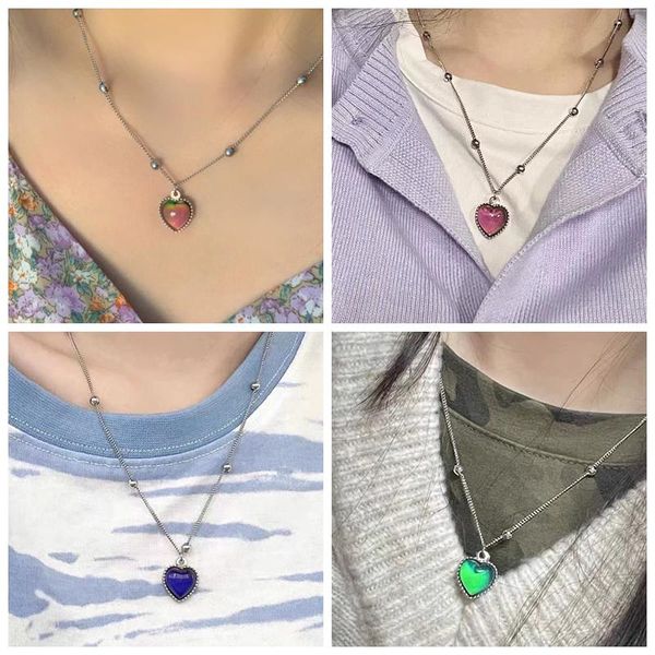 chains 2021 love necklace women's korea thermochromic material net red peach heart neck chain titanium steel color protection, Silver
chains 2021 love necklace women's korea thermochromic material net red peach heart neck chain titanium steel color protection, Silver
