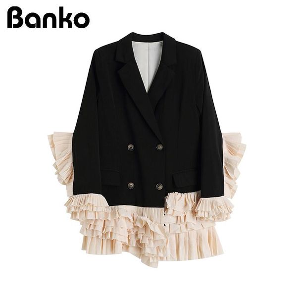 casual dresses korean style hem patchwork irregular pleated ruffle dress women long sleeve doubele breasted v-neck design black blazer, Black;gray
casual dresses korean style hem patchwork irregular pleated ruffle dress women long sleeve doubele breasted v-neck design black blazer, Black;gray