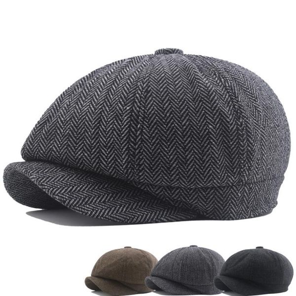 berets 8 panel octagonal hat wool peaked cap flat men women sboy beret cabbie herringbone retro british autumn winter baker, Blue;gray
berets 8 panel octagonal hat wool peaked cap flat men women sboy beret cabbie herringbone retro british autumn winter baker, Blue;gray