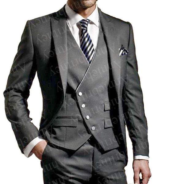 men's suits & blazers gray men prom tuxedo vest pants slim fit 3 pieces set groom 2021 wedding for custom made blazer terno masuclino, White;black
men's suits & blazers gray men prom tuxedo vest pants slim fit 3 pieces set groom 2021 wedding for custom made blazer terno masuclino, White;black