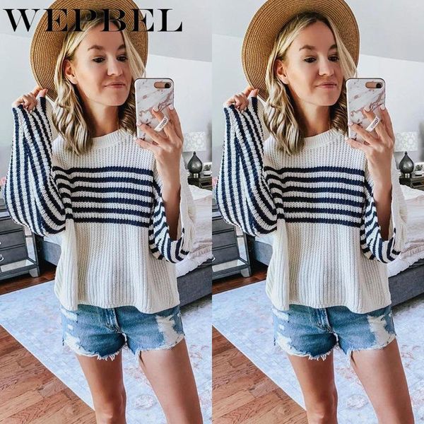 women's sweaters wepbel fashion casual pullover jumper loose sweater knitwear long sleeve striped autumn and winter knitted, White;black
women's sweaters wepbel fashion casual pullover jumper loose sweater knitwear long sleeve striped autumn and winter knitted, White;black