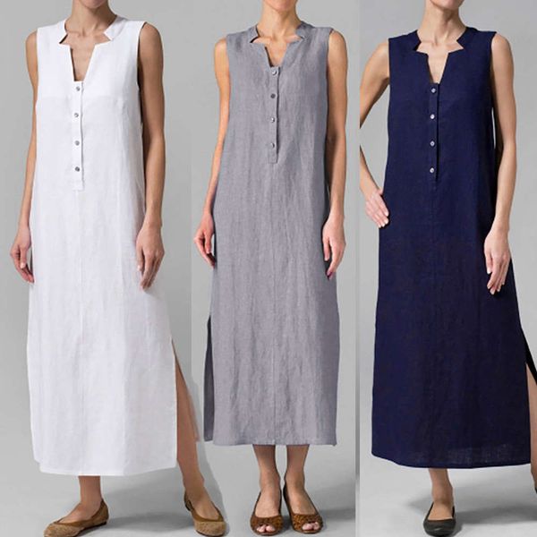 women's large long button split dress solid color sleeveless vest skirt, Black;gray
women's large long button split dress solid color sleeveless vest skirt, Black;gray