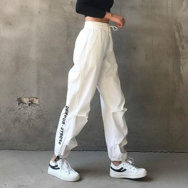 high-waisted loose leg binding running sports pants women letter print pocket quick-drying fitness cargo women's & capris, Black;white
high-waisted loose leg binding running sports pants women letter print pocket quick-drying fitness cargo women's & capris, Black;white