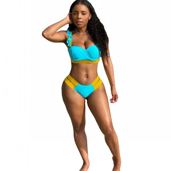 women's swimwear bikini set women ruffle patchwork bra and panties bathing suit summer panelled beach style two piece swimsuit 2021, White;black
women's swimwear bikini set women ruffle patchwork bra and panties bathing suit summer panelled beach style two piece swimsuit 2021, White;black