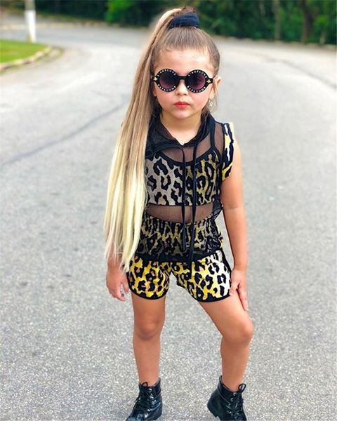 summer kids girls three piece set fashion leopard suspender crop mesh hoodie cover up and short pants tracksuit clothing sets, White
summer kids girls three piece set fashion leopard suspender crop mesh hoodie cover up and short pants tracksuit clothing sets, White