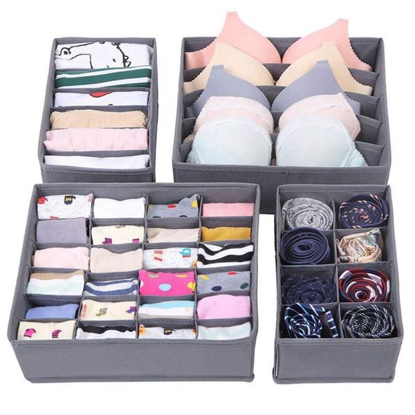 storage drawers 4 pieces of foldable divider closet clothes box bra scarf tie socks
storage drawers 4 pieces of foldable divider closet clothes box bra scarf tie socks