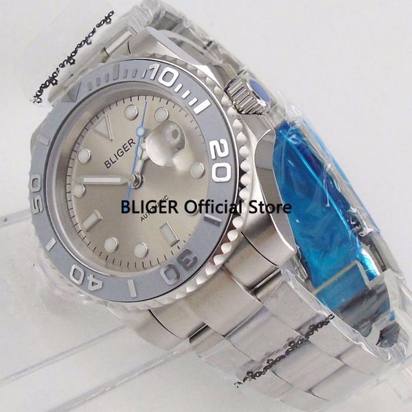 wristwatches sapphire glass bliger 40mm silver dial men's watch ceramic rotating bezel luminous marks stainless band automatic movement, Slivery;brown
wristwatches sapphire glass bliger 40mm silver dial men's watch ceramic rotating bezel luminous marks stainless band automatic movement, Slivery;brown