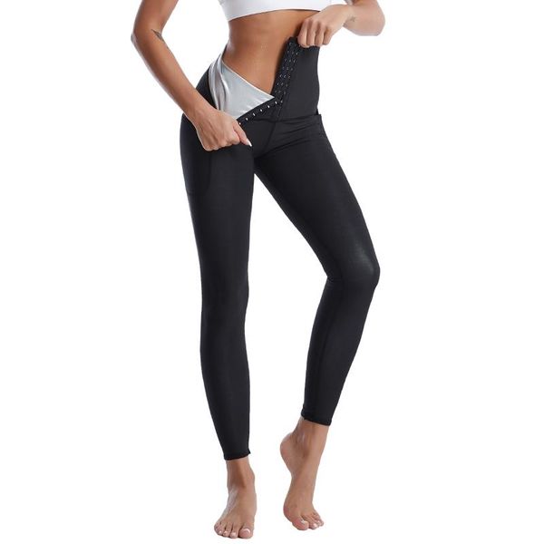 women's leggings sauna sweat women high waist fitness sports gym workout skinny pants running body shaper, Black
women's leggings sauna sweat women high waist fitness sports gym workout skinny pants running body shaper, Black