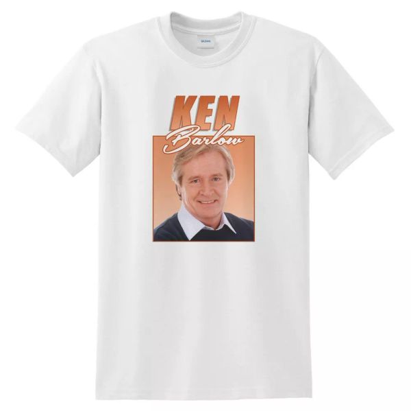 ken barlow homage t-shirt funny uk tribute gift for uk tv fan 90's icon legend, White;black
ken barlow homage t-shirt funny uk tribute gift for uk tv fan 90's icon legend, White;black