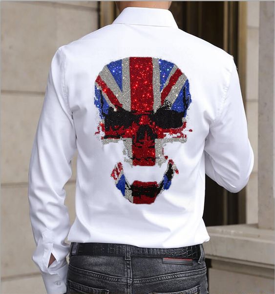 men's shirts autumn fashion casual shirts long sleeve rhinestone shirt summer mens blouse, White;black
men's shirts autumn fashion casual shirts long sleeve rhinestone shirt summer mens blouse, White;black