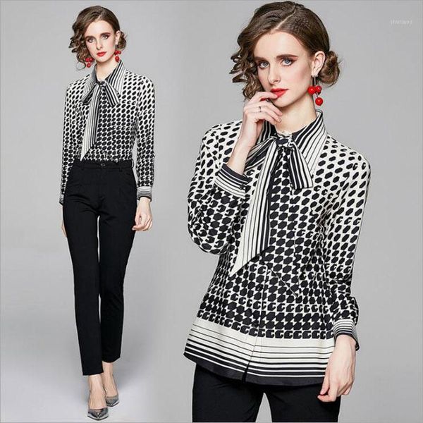 women's blouses & shirts bow tie blouse women black geometric chemise femme white turn down collar camisas de mujer full long sleeves b
women's blouses & shirts bow tie blouse women black geometric chemise femme white turn down collar camisas de mujer full long sleeves b