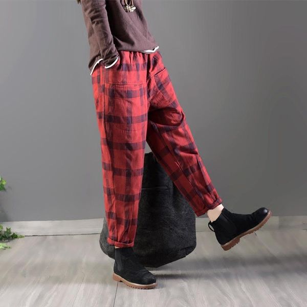 women's pants & capris fashion women cotton linen big pockets plaid womens loose casual female elastic waist pant females vintage quilt, Black;white
women's pants & capris fashion women cotton linen big pockets plaid womens loose casual female elastic waist pant females vintage quilt, Black;white