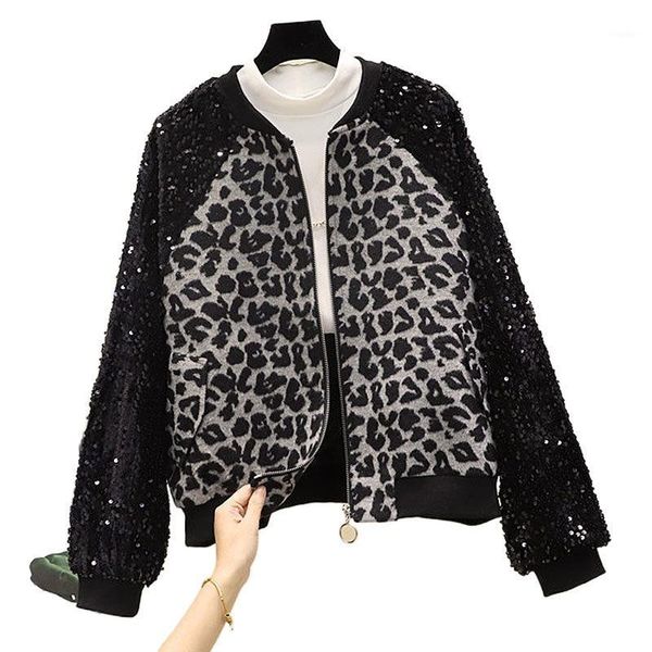 women's jackets leopard print baseball uniform 2021 spring and autumn korean style loose cropped jacket, Black;brown
women's jackets leopard print baseball uniform 2021 spring and autumn korean style loose cropped jacket, Black;brown