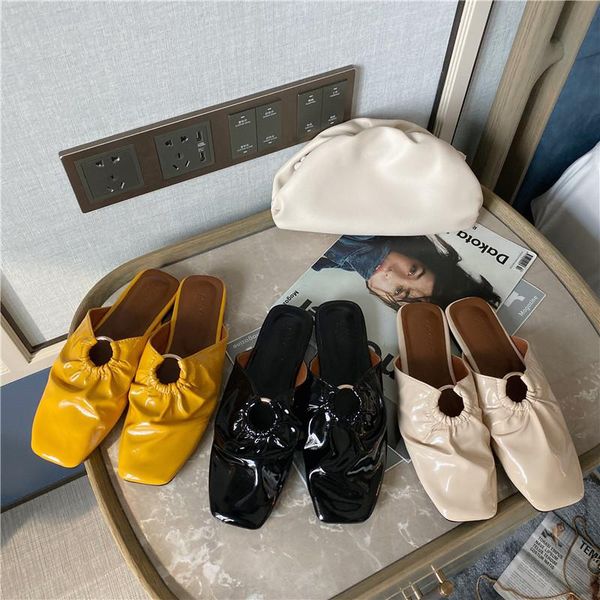 slippers square toe hollow out summer flats patent leather casual women shoes brief solid mules slides pleated fashion footwear, Black
slippers square toe hollow out summer flats patent leather casual women shoes brief solid mules slides pleated fashion footwear, Black