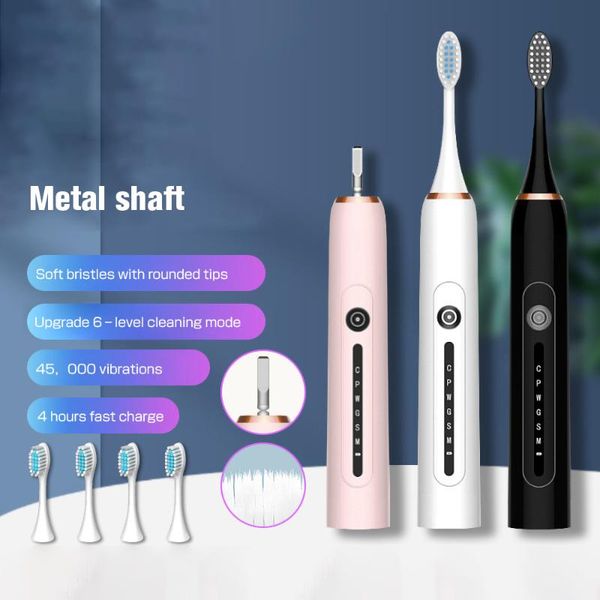 smart electric toothbrush sonic usb charge rechargeable waterproof electronic tooth 4 brushes replacement heads
smart electric toothbrush sonic usb charge rechargeable waterproof electronic tooth 4 brushes replacement heads