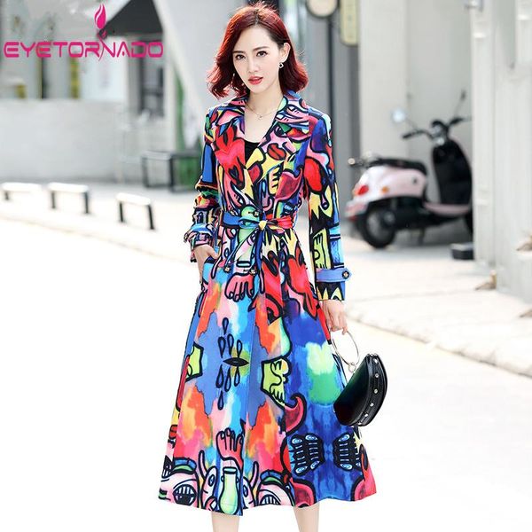 women's trench coats fashion graffiti print long woman spring classic double breasted coat slim work office raincoat business outerwear, Tan;black
women's trench coats fashion graffiti print long woman spring classic double breasted coat slim work office raincoat business outerwear, Tan;black