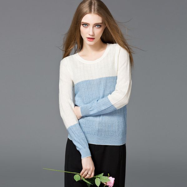fashion sweater marakalo 2021 spring women's plaid contrast slim fitting pullover round neck bottom small fresh t-shirt, White;black
fashion sweater marakalo 2021 spring women's plaid contrast slim fitting pullover round neck bottom small fresh t-shirt, White;black