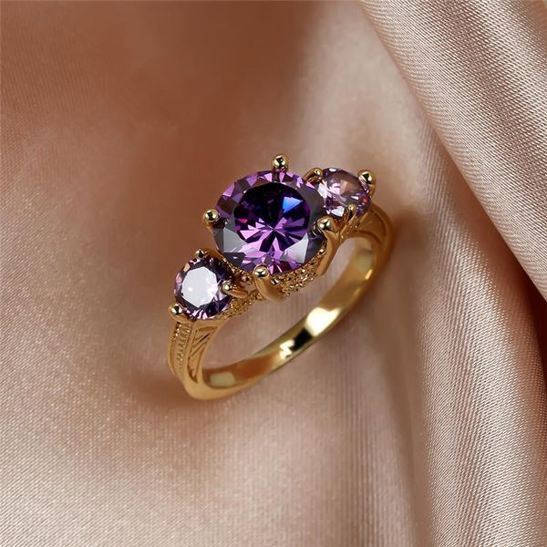 wedding rings cute female purple crystal stone jewelry dainty gold color thin for women vintage bride round engagement ring, Slivery;golden
wedding rings cute female purple crystal stone jewelry dainty gold color thin for women vintage bride round engagement ring, Slivery;golden