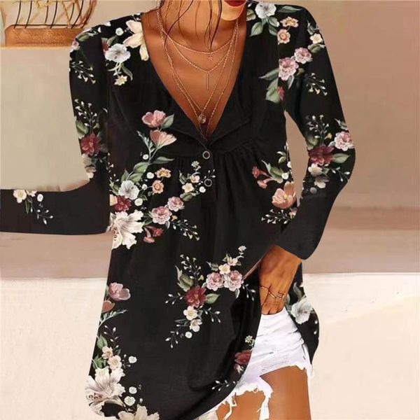 women's blouses & shirts retro printing blouse women clothing autumn loose round neck long sleeve tunic fashion flowers plus size pull, White
women's blouses & shirts retro printing blouse women clothing autumn loose round neck long sleeve tunic fashion flowers plus size pull, White