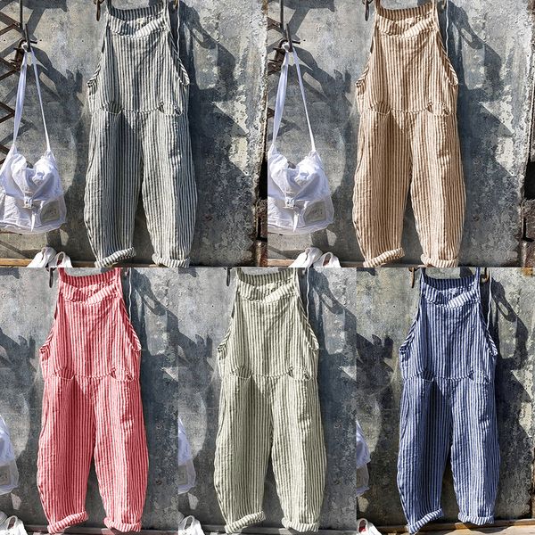women casual striped jumpsuits rompers designer wide leg long pants braces sleeveless sling pants womens loose pocket overalls home clothing, Black;white
women casual striped jumpsuits rompers designer wide leg long pants braces sleeveless sling pants womens loose pocket overalls home clothing, Black;white