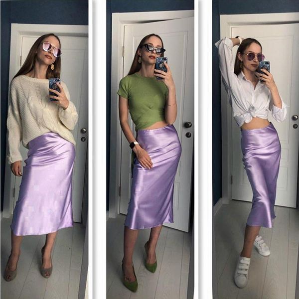 high waisted summer long solid womens skirt purple silk elegant office midi spring clothes jupe vintage punk, Black
high waisted summer long solid womens skirt purple silk elegant office midi spring clothes jupe vintage punk, Black