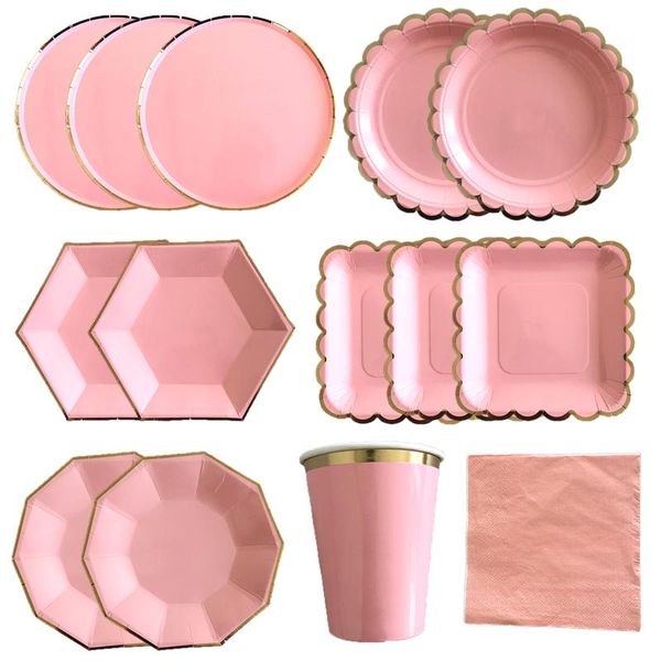 disposable dinnerware pink tableware gold party paper plates napkins cup straws kids birthday baby shower wedding decor supplies
disposable dinnerware pink tableware gold party paper plates napkins cup straws kids birthday baby shower wedding decor supplies
