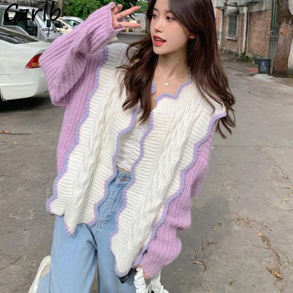women's knits & tees sweater cardigan women sweet elegant students autumn all-match patchwork leisure simple chic korean style loose da, White
women's knits & tees sweater cardigan women sweet elegant students autumn all-match patchwork leisure simple chic korean style loose da, White